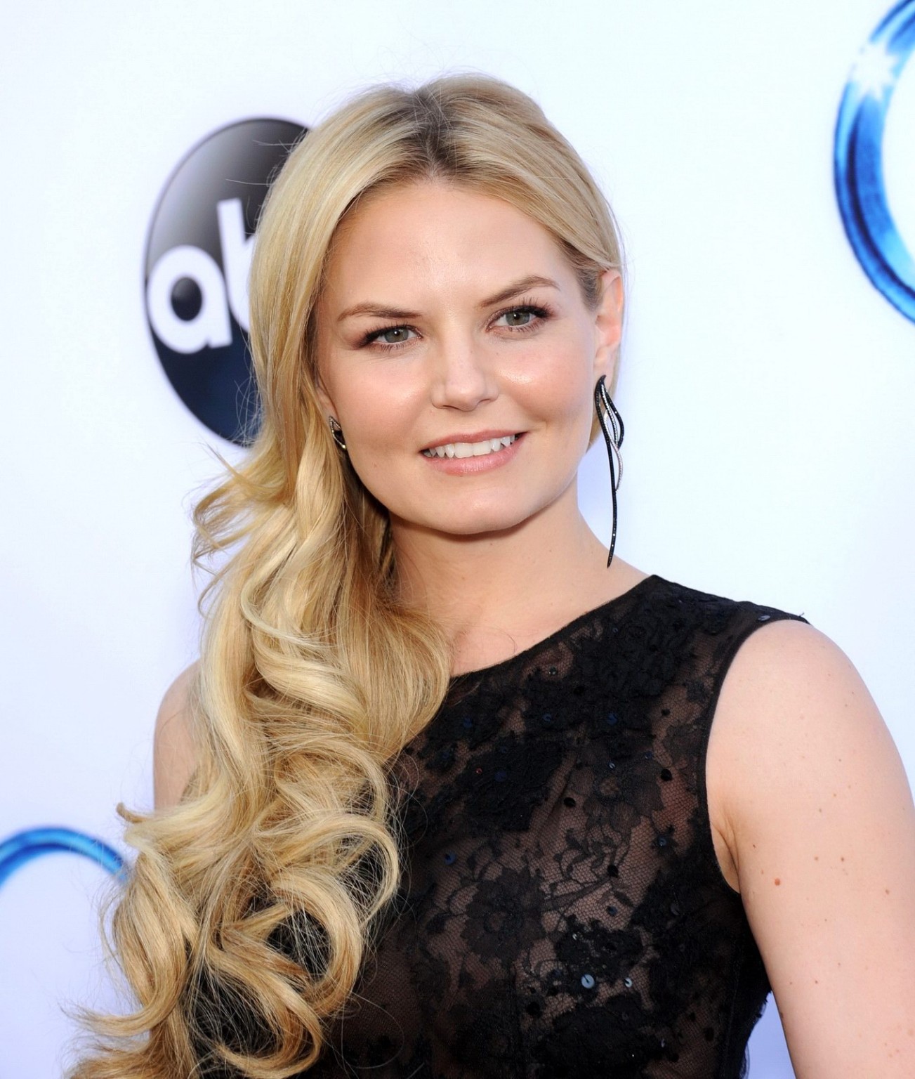 Jennifer Morrison shows off her boobs wearing a see through lace dress at the On #75185212