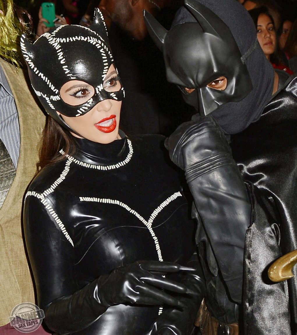 Kim Kardashian in Cat Woman Costume at Halloween #72475408