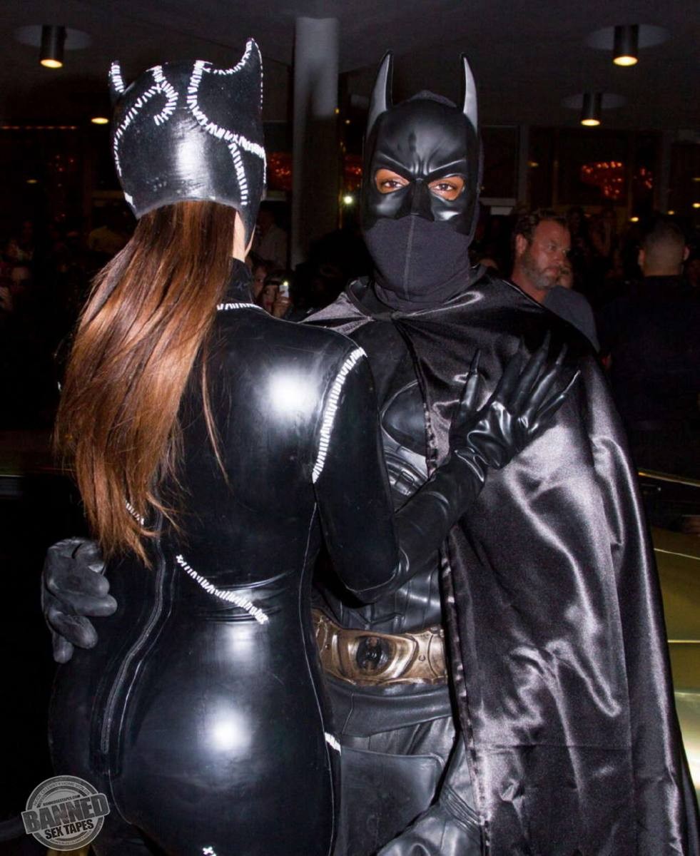 Kim Kardashian in Cat Woman Costume at Halloween #72475432