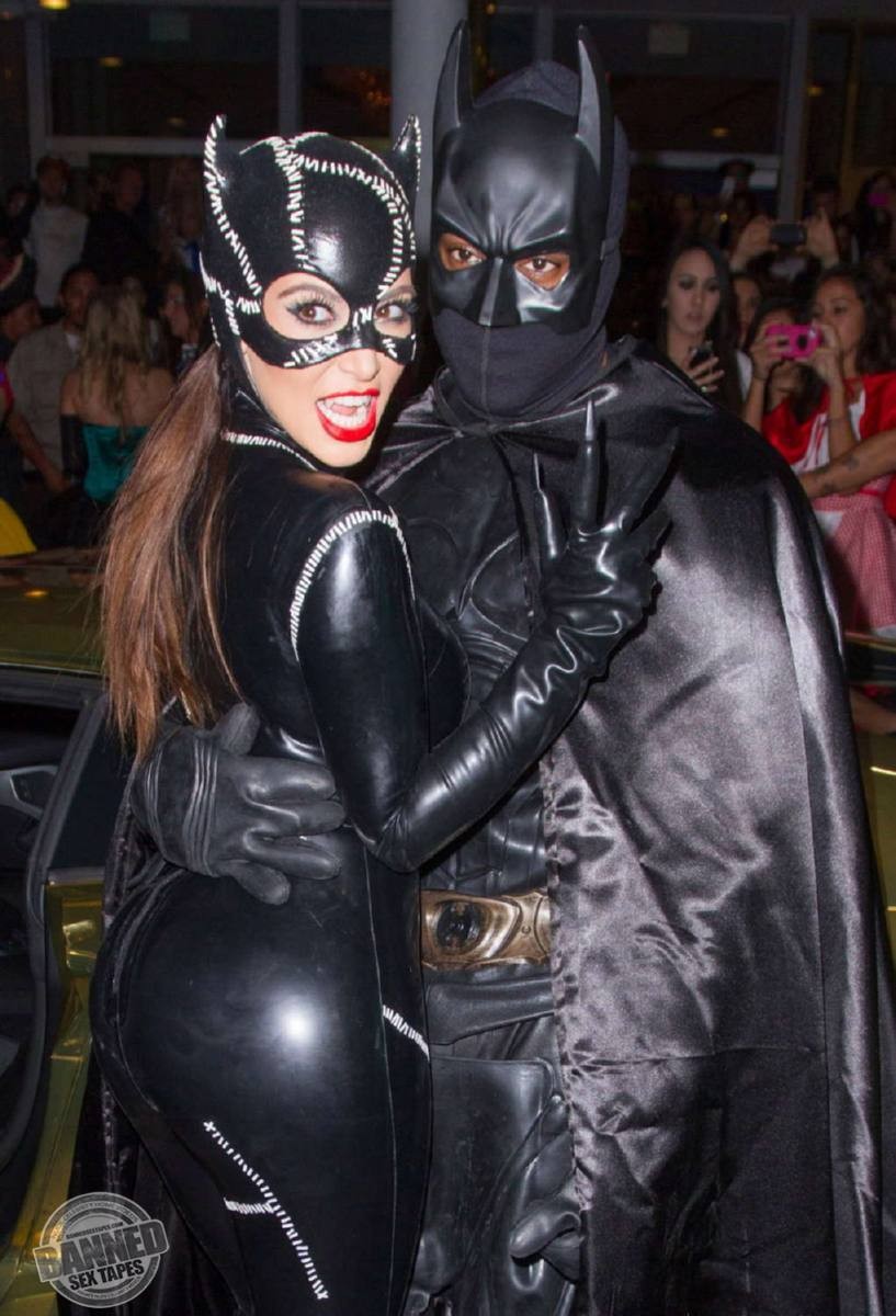 Kim Kardashian in Cat Woman Costume at Halloween #72475441