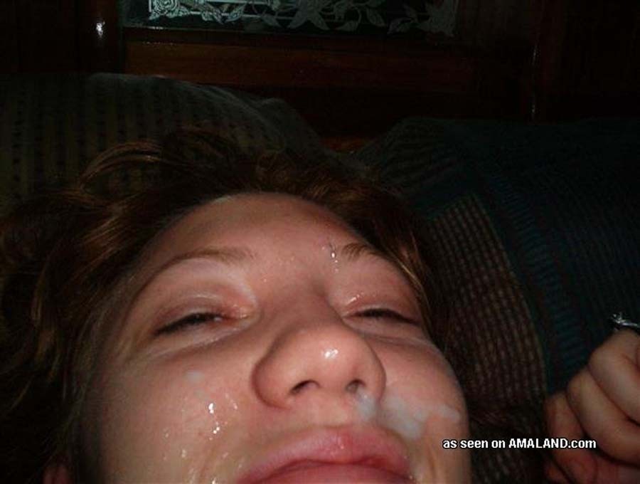 Real amateur girlfriend taking a cum facial #75845748