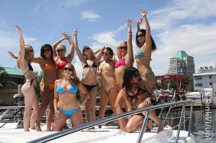 Hot slut bitches in amazing group orgy boat party #73183451