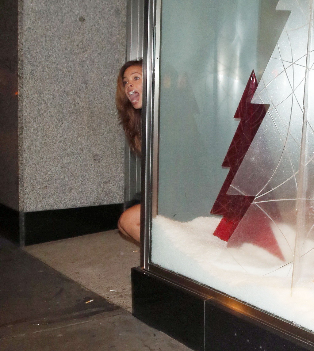 Stephanie Nala taking a leak in the street outside the Bonbon Nightclub #75179673