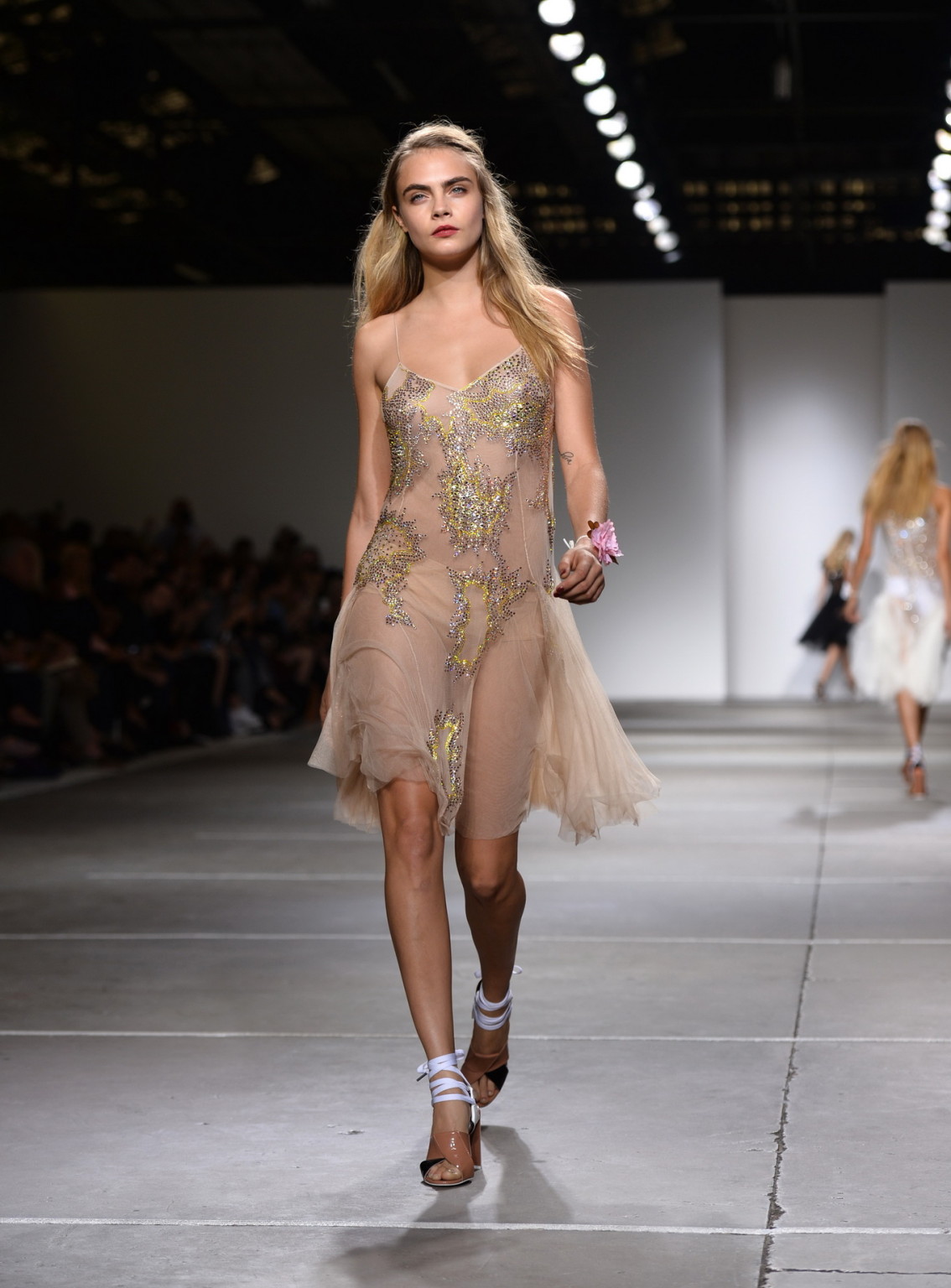 Cara Delevingne see through to panties at the Topshop Unique show during London  #75185543