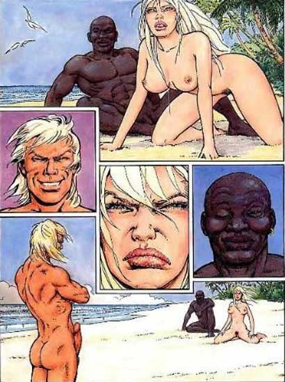 Busty Blondine gefangen für interracial Sex-Orgie auf Insel
 #69670513