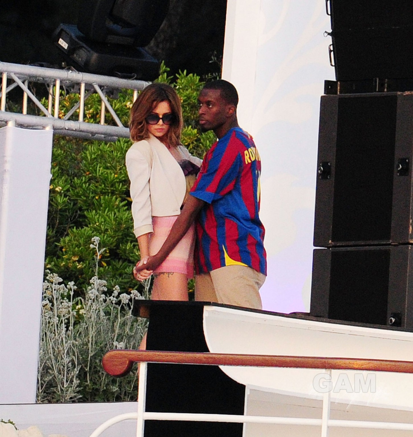 Cheryl Tweedy showing off her ass in shorts at the soundcheck at Hotel De Cap in #75326116