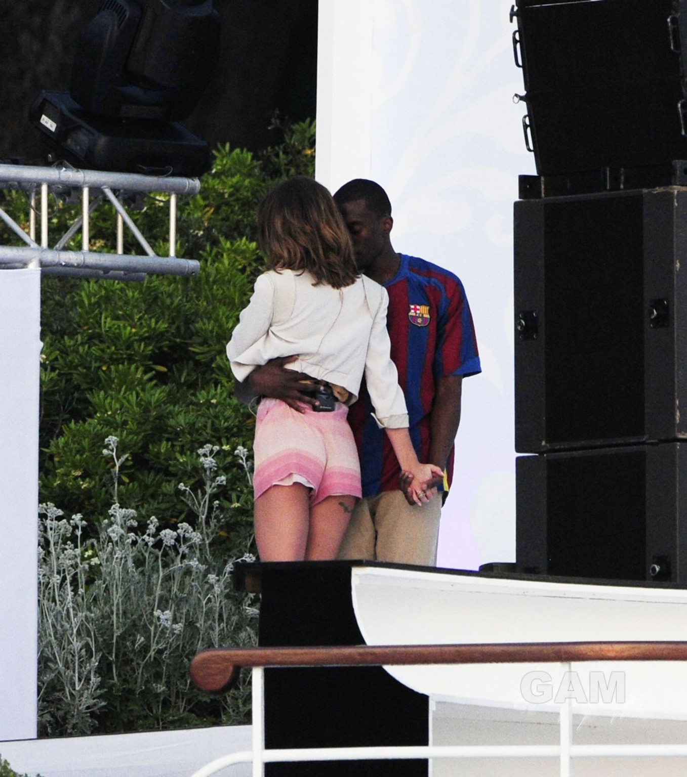 Cheryl Tweedy showing off her ass in shorts at the soundcheck at Hotel De Cap in #75326192