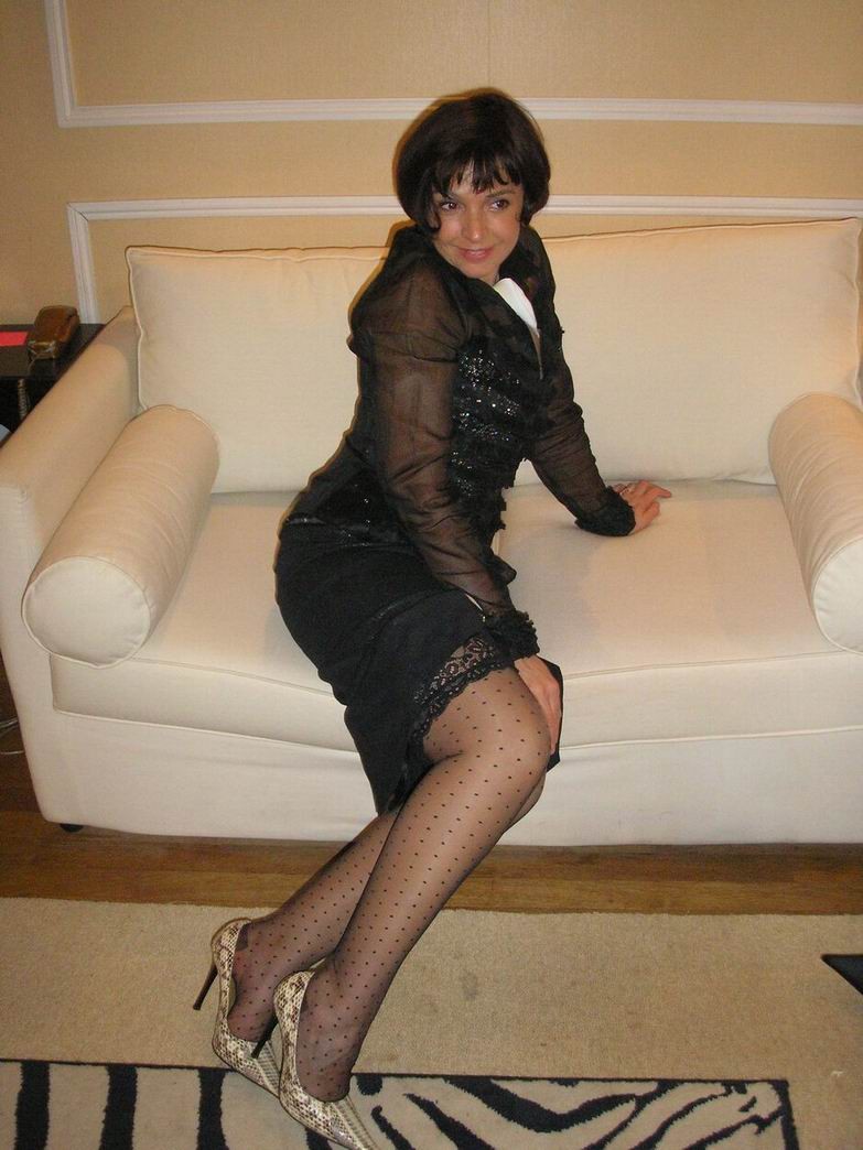 Housewife Nathalie in black stockings #77633050