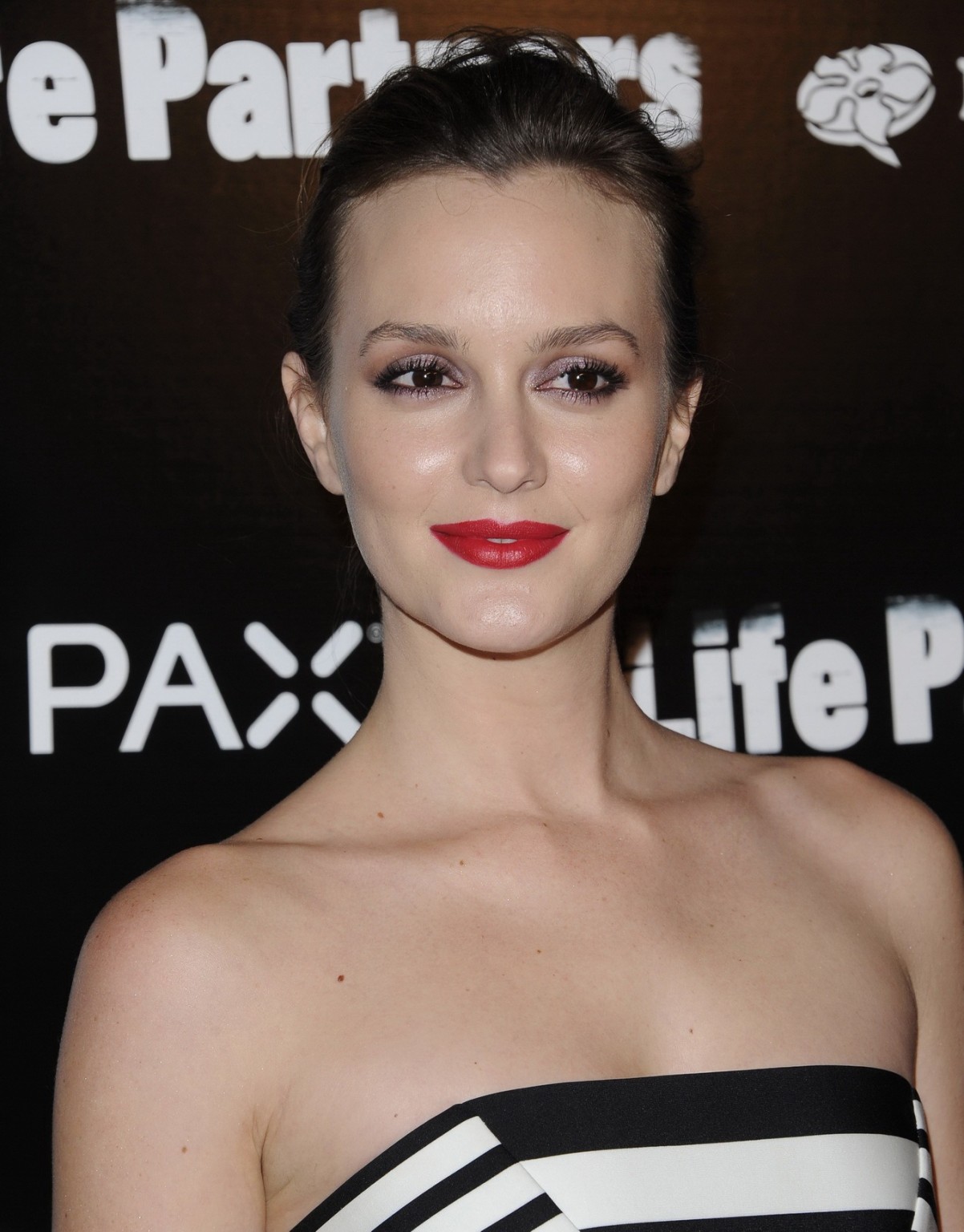 Leighton Meester booty wearing tight tube monochrome dress at Life Partners prem #75180527
