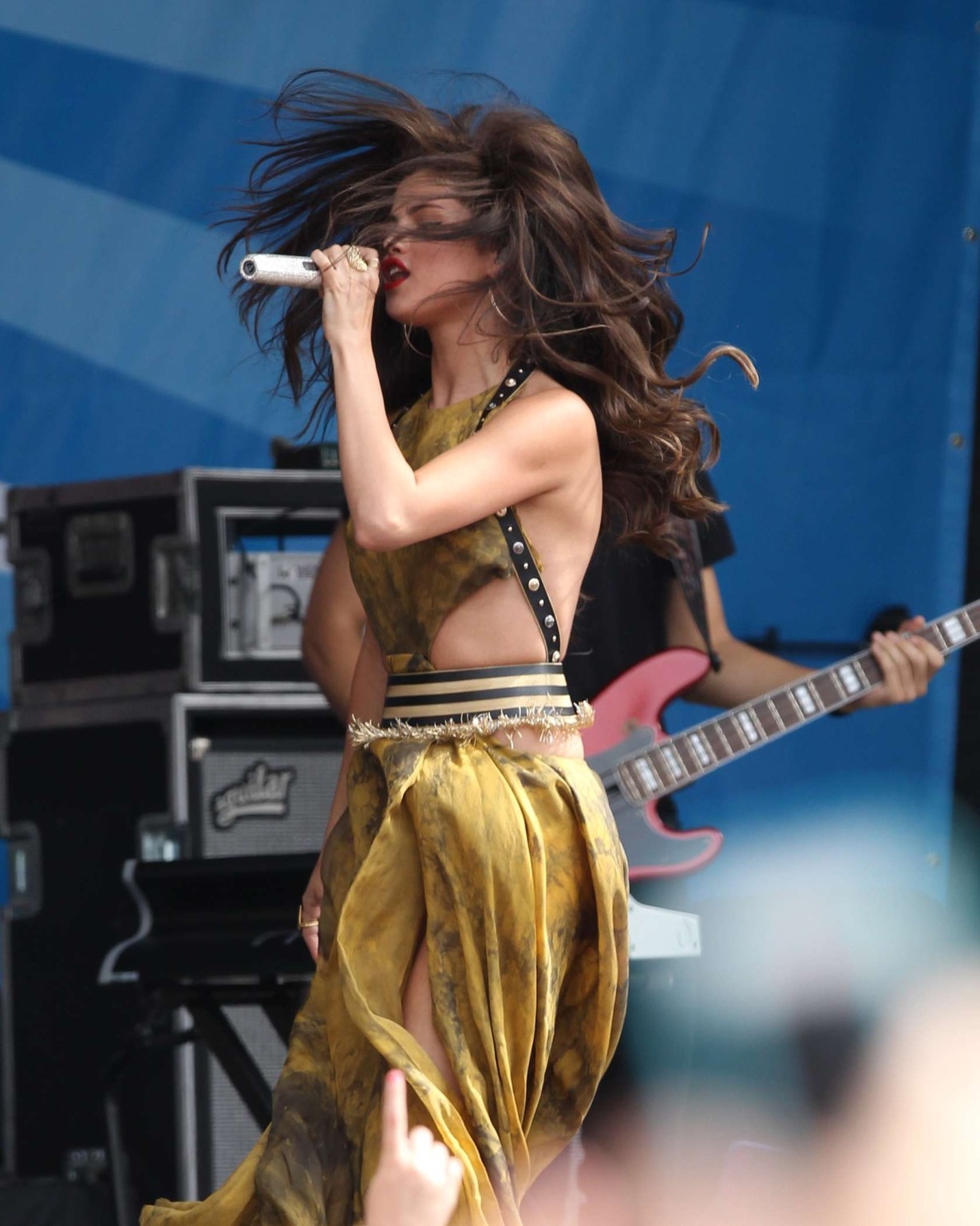 Selena Gomez flashing her skin colored panties at the AMP Radio Bday Bash in Bos #75226602