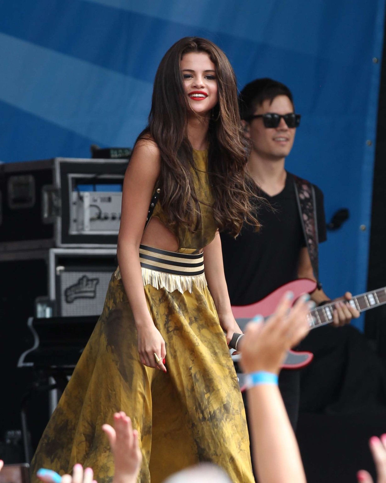 Selena Gomez flashing her skin colored panties at the AMP Radio Bday Bash in Bos #75226617