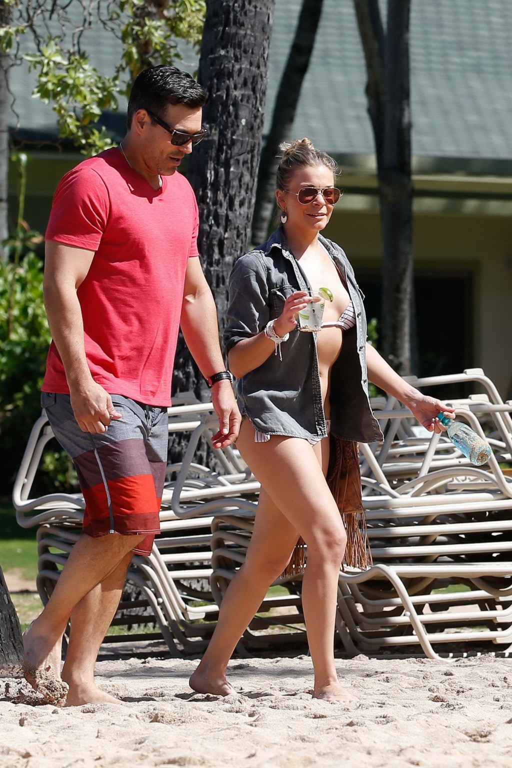 LeAnn Rimes wearing skimpy striped bikini at the beach in Mexico #75205984