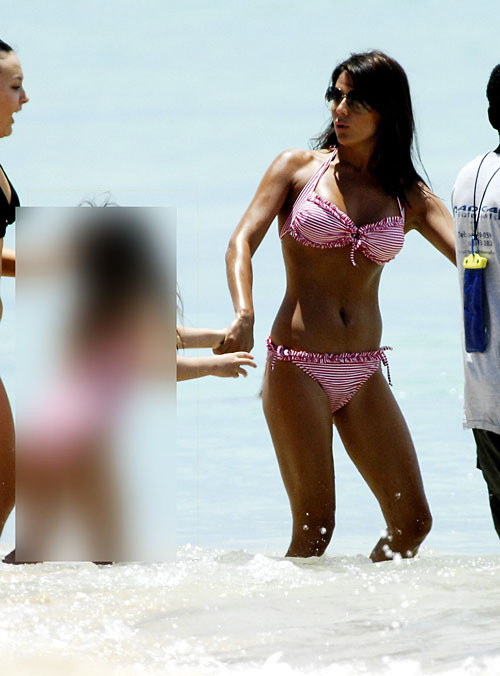 Danielle Bux exposing her nice big tits on beach paparazzi pictures #75384309