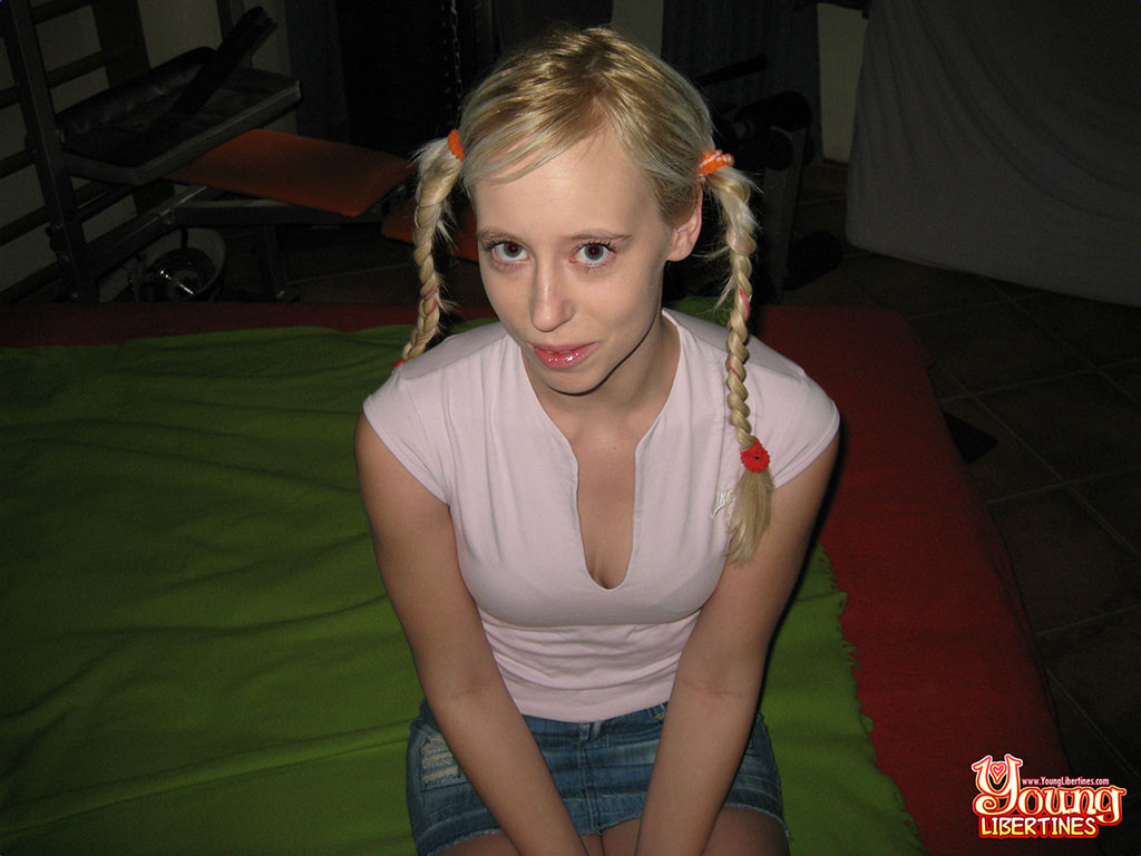 Sparkling girl with pigtails gives a head and spreads legs #67198683