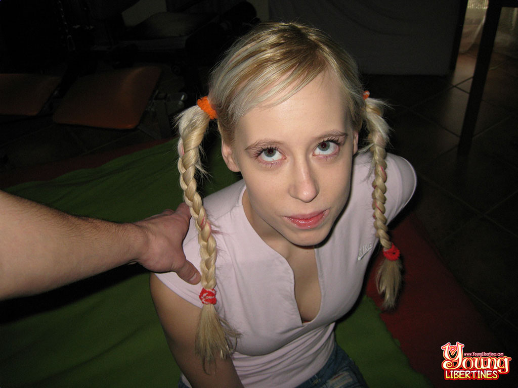 Sparkling girl with pigtails gives a head and spreads legs #67198700
