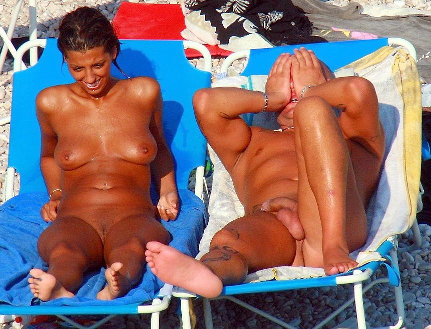 Lovely teens bare their bodies at a nudist beach #72245045