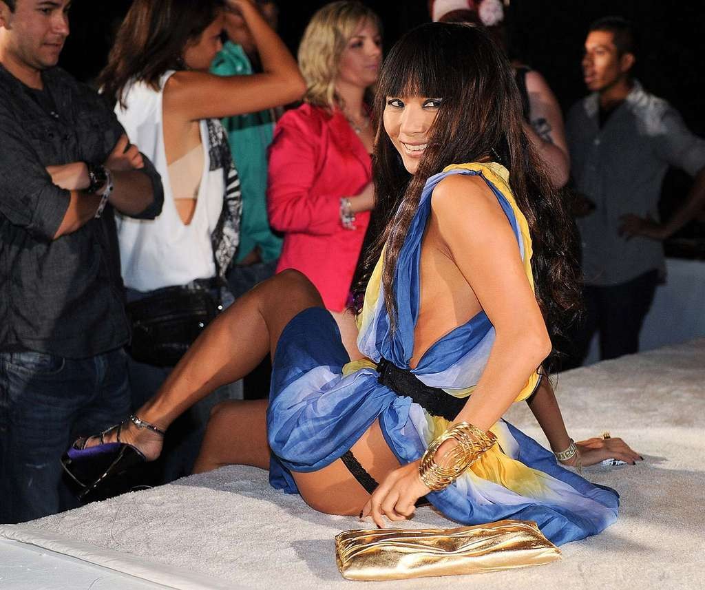 Bai Ling showing her thong and ass in long dress and nipple slip #75336873
