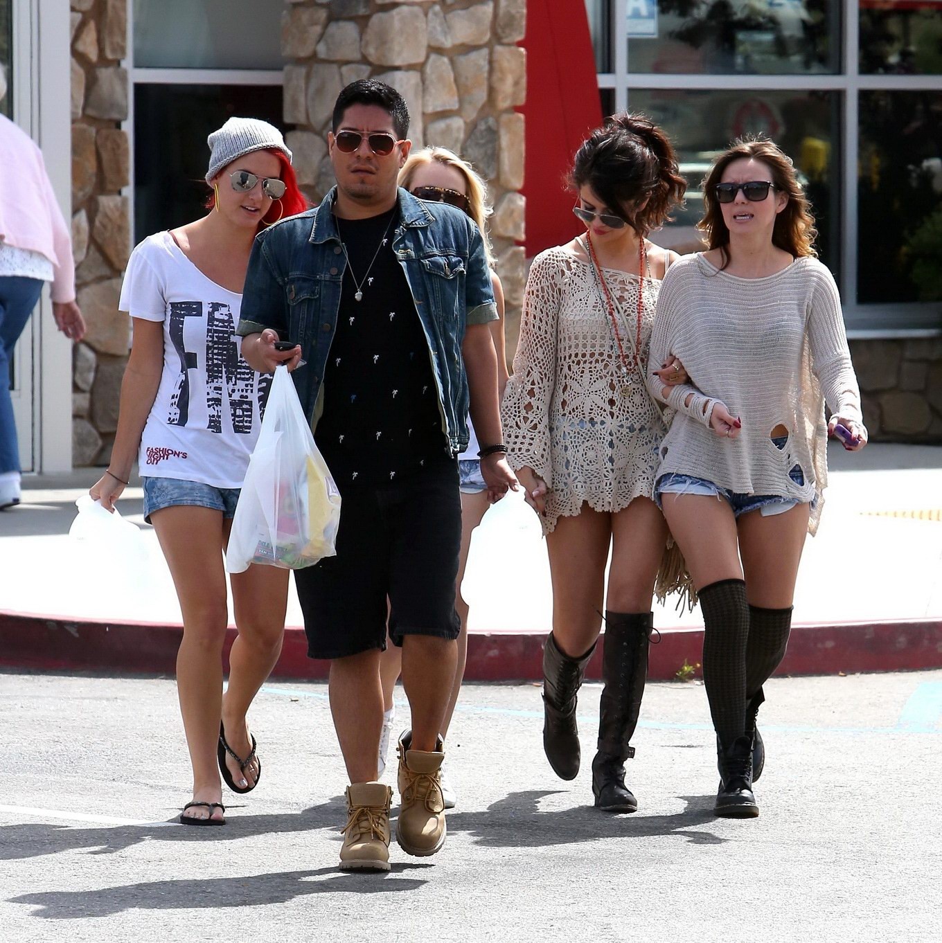 Selena Gomez leggy wearing fuckme boots  lace mini dress out in Bakersfield #75233675
