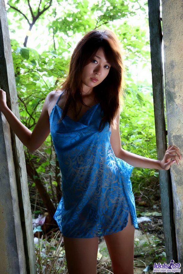 Japanese slut Risa Misaki poses outdoors shows ass #69774942