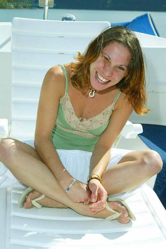 Aussie girl Collete peeing off the back of the boat #67567695