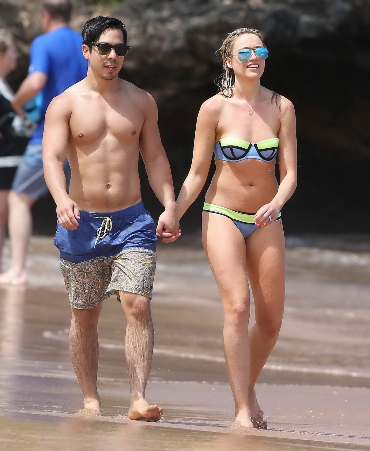 Katrina Bowden wearing skimpy strapless bikini at the beach in Maui #75162628