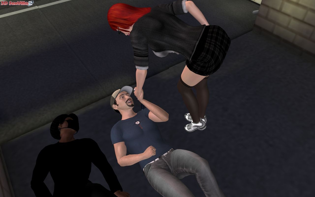 3d-animierte Babe wird in einer Hintergasse überfallen
 #69352512