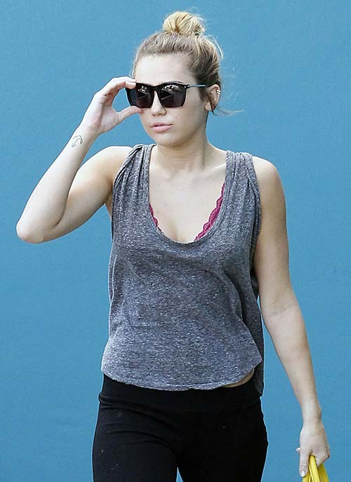 Miley Cyrus exposing sexy body while leaving pilates class #75272227