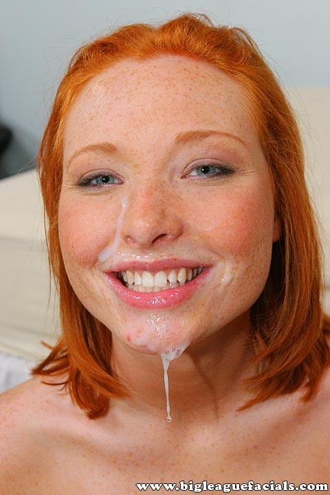 Redhead has a massive facial drip from her chin after a hard banging #74354507