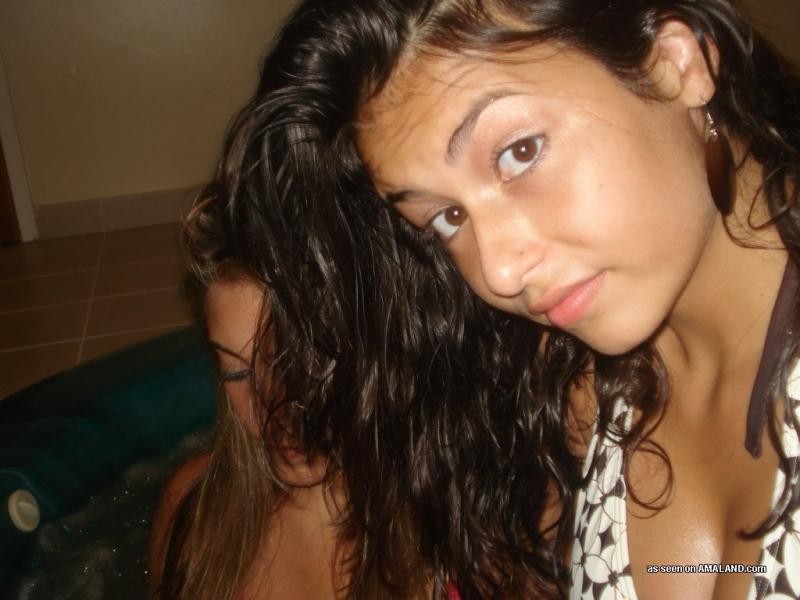 Two sexy amateur teens taking selfpics one hot summer #68241742