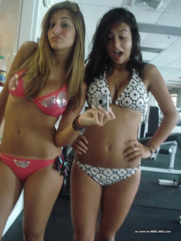 Two sexy amateur teens taking selfpics one hot summer #68241757