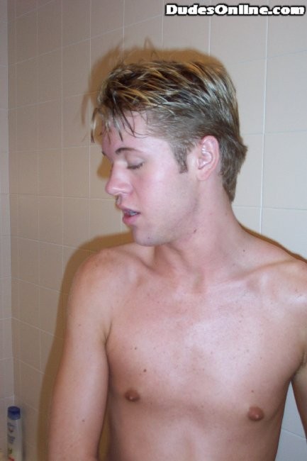 cute gay stud working out and showering #77010057