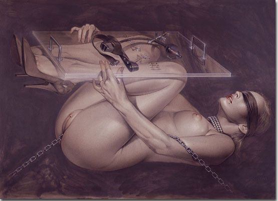 Art bdsm féminin fou avec corde et chaîne
 #69689576