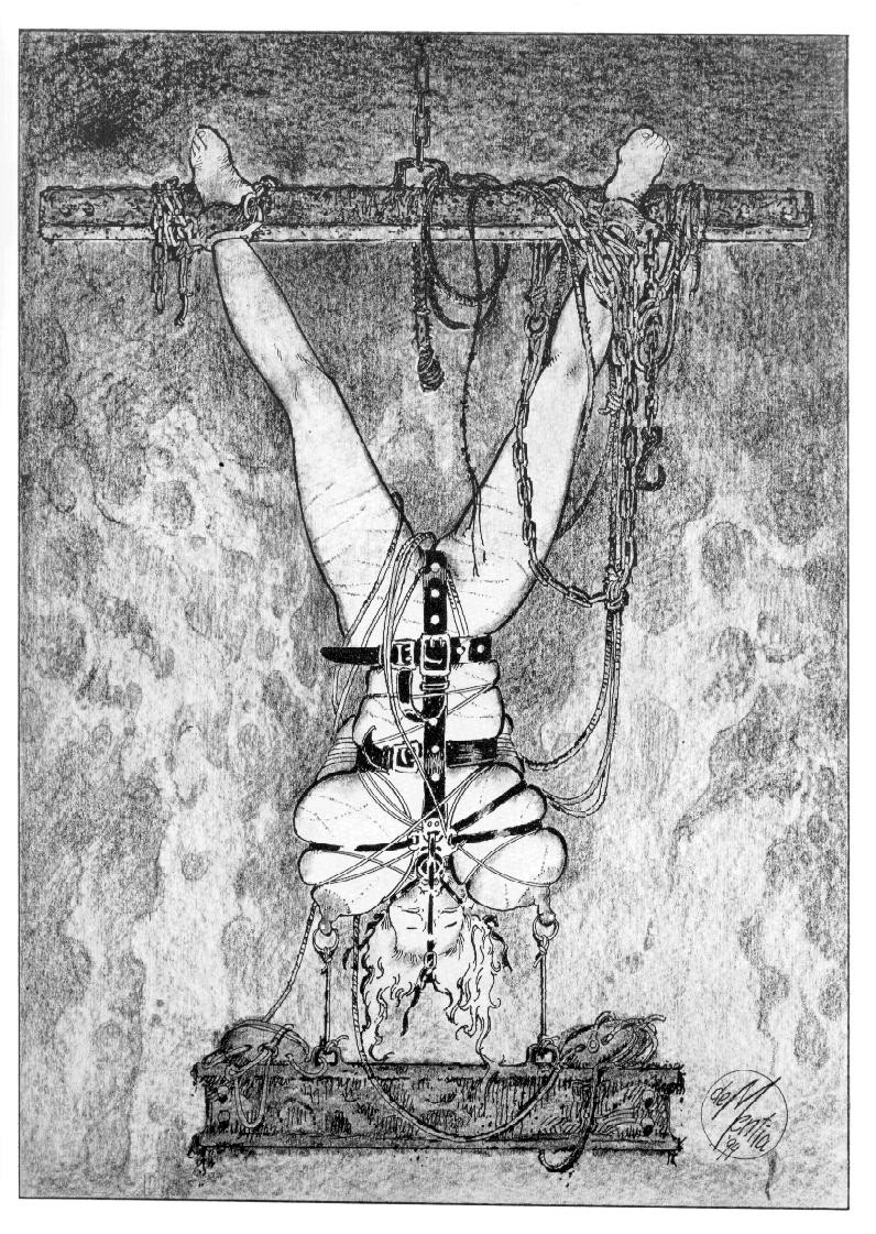 demented bondage artwork and evil female rope tied artwork #69664675