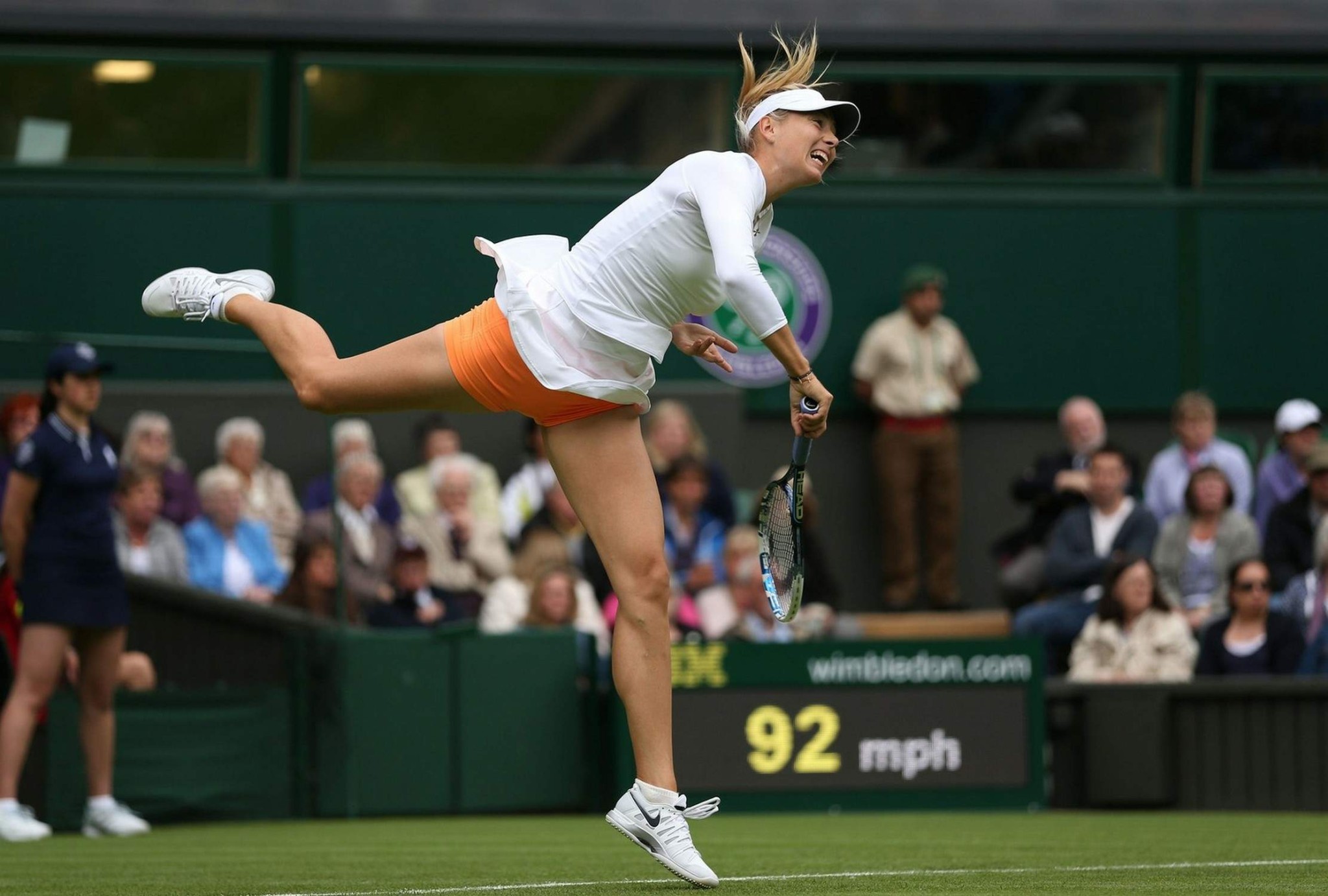 Maria Sharapova flashing her orange panties at the Wimbledon 2013 Day 1 in Londo #75227213