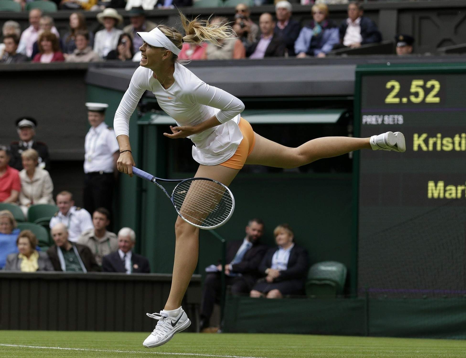 Maria Sharapova flashing her orange panties at the Wimbledon 2013 Day 1 in Londo #75227236