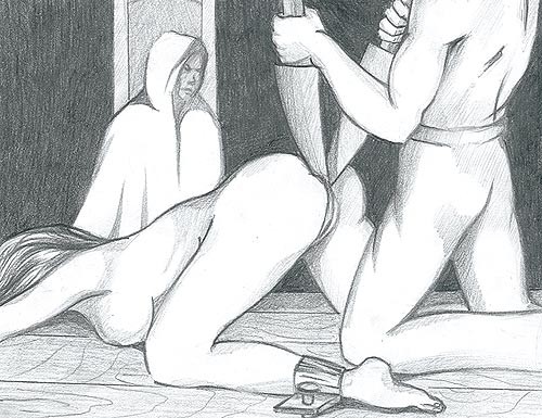 Donne legate in disegni bdsm dungeon
 #69689469