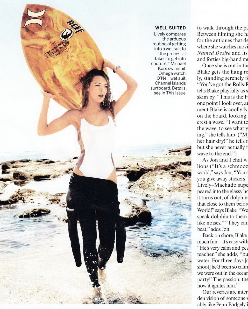 Blake lively dans un photoshoot sexy sur la plage pour le numéro de juin de Vogue US.
 #75348195