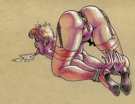 Des femmes impuissantes attachées par des cordes dans d'horribles œuvres d'art de bondage dans un donjon
 #69660054