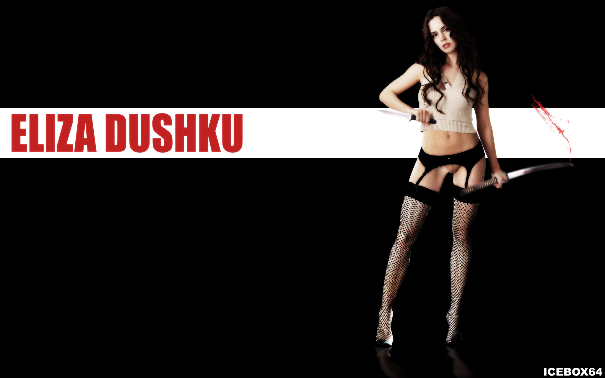 Eliza dushku en lencería caliente hambrienta de dos pollas gruesas en su mano
 #68997502