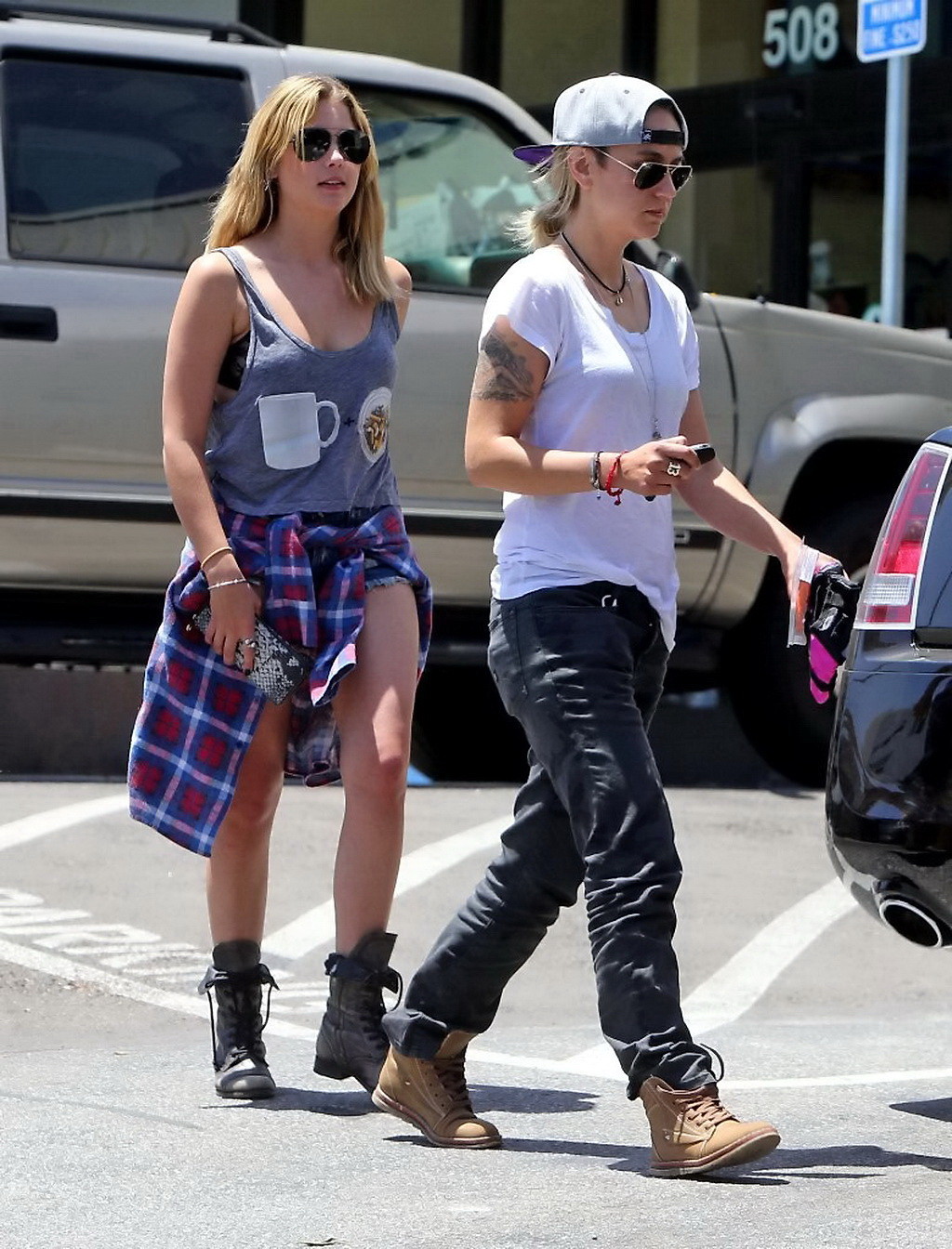 Ashley Benson leggy  bra peak while out shopping at a local Petco #75227823