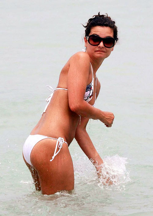 Francesca Kingdon showing her nice big tits on beach and posing in bikini papara #75391098