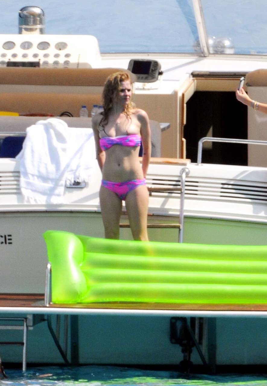 Avril Lavigne exposing sexy body and hot ass in bikini on yacht #75298727