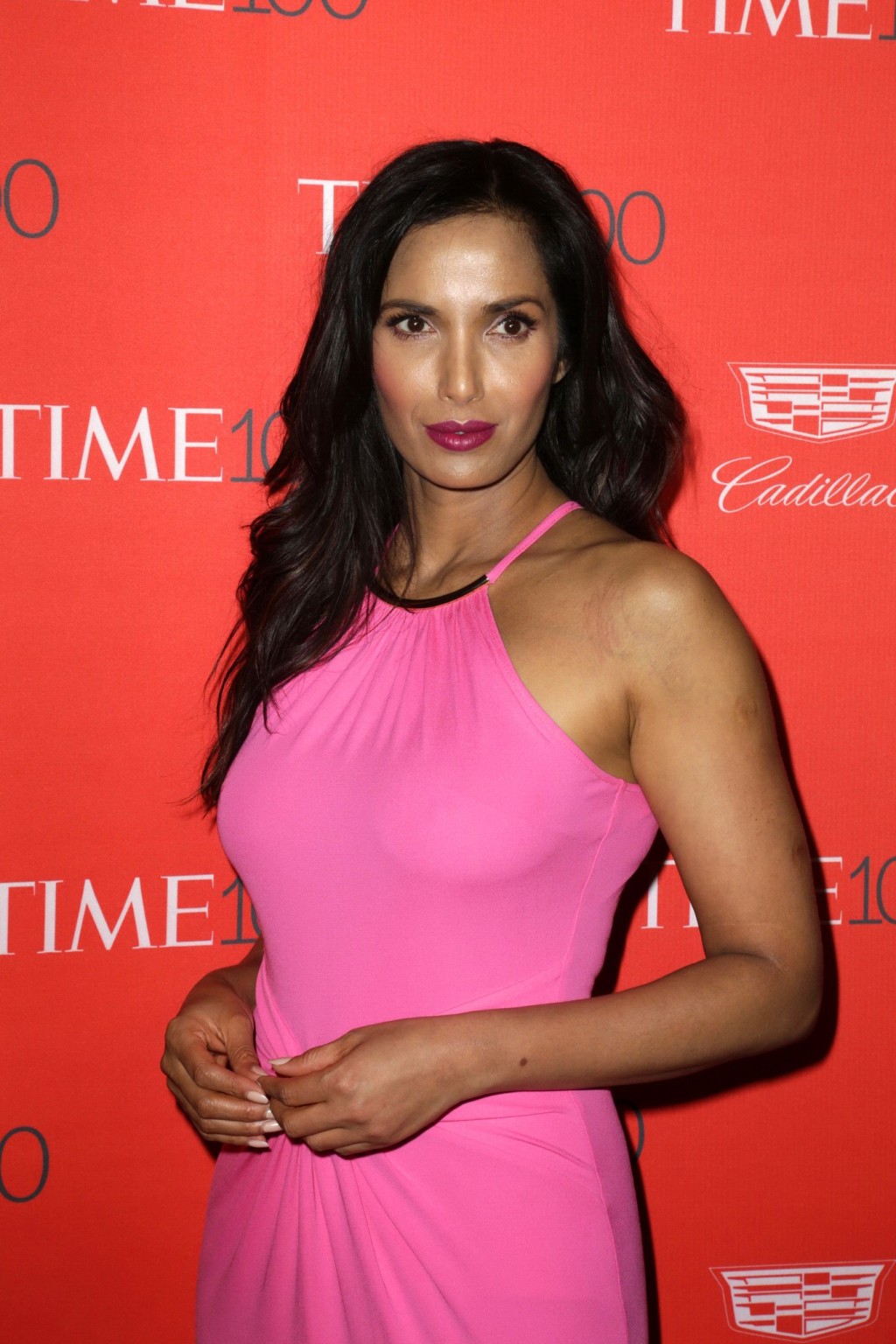 Padma Lakshmi braless showing pokies in a tight dress #75143266