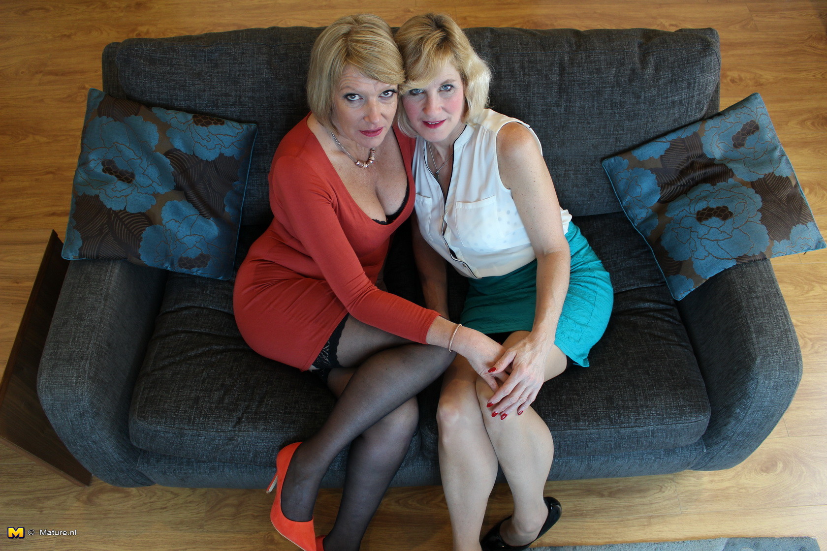 Two British housewives go lesbian on the couch #67184276