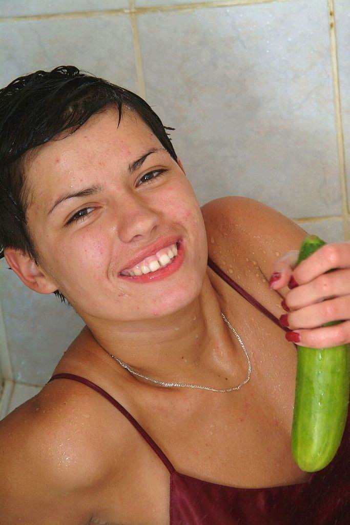 hot teen fucking pussy with cucumber #73226517