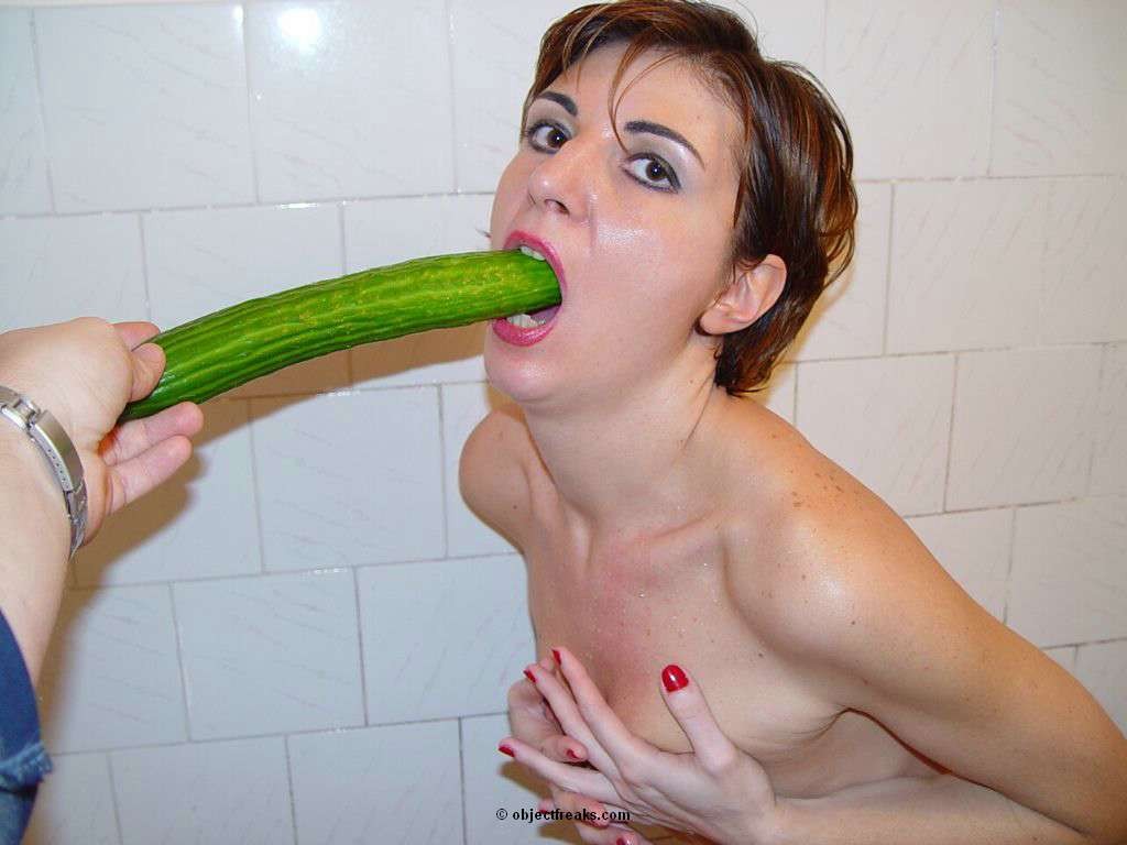 amateur masturbation with a cucumber in the shower #73291389