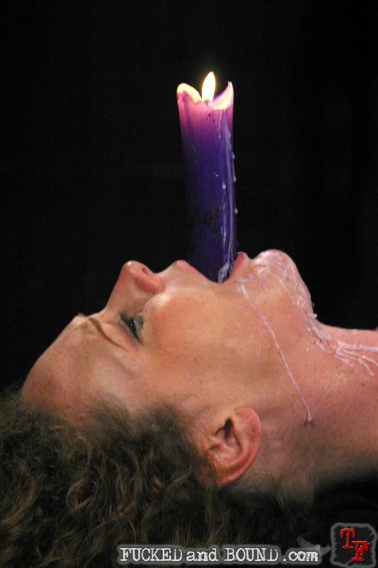 Bound Audrey Hollander gets a candle in her ass with fucking #68817241