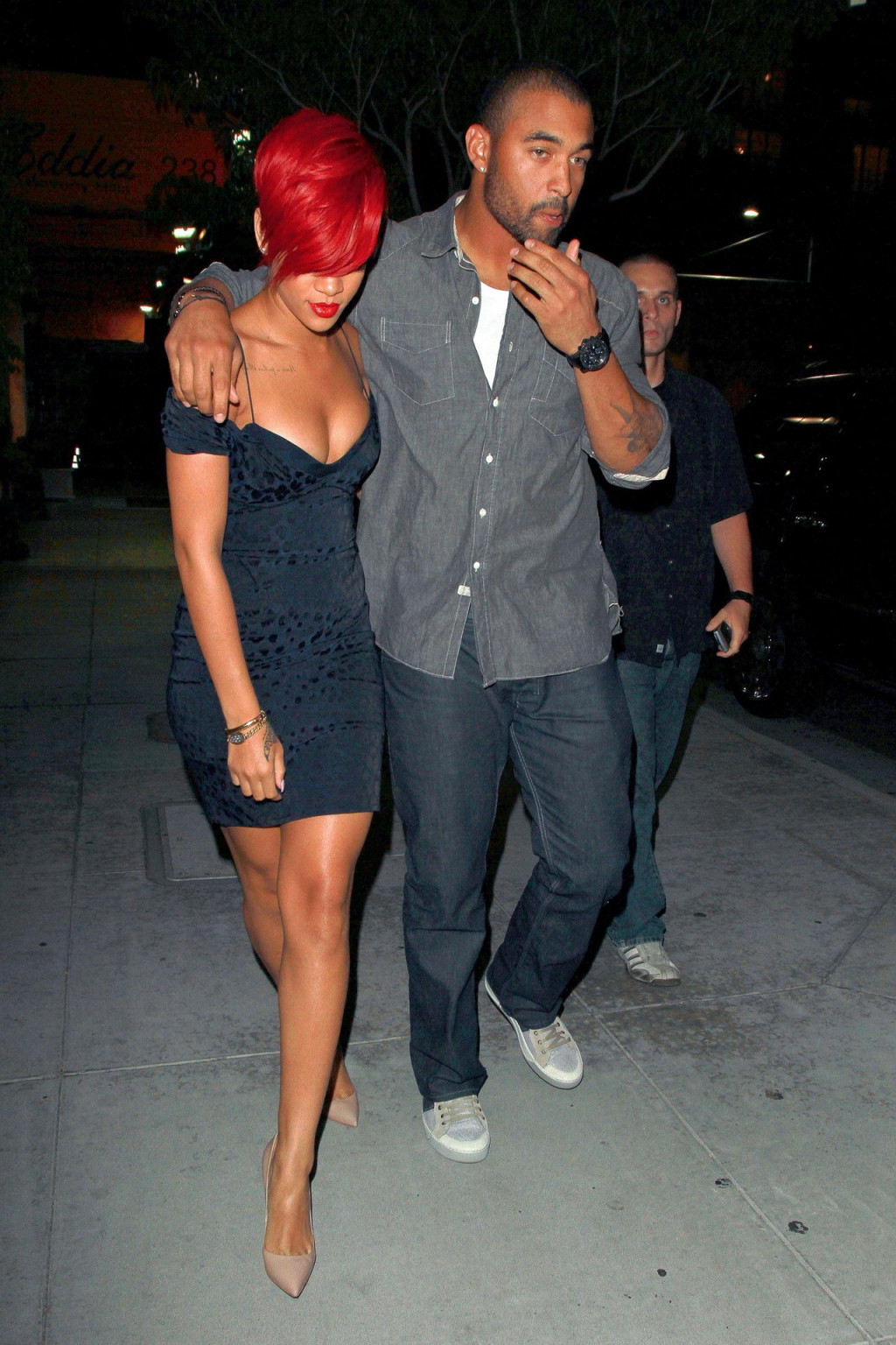 Rihanna shows huge cleavage wearing mini dress out in Hollywood #75343745