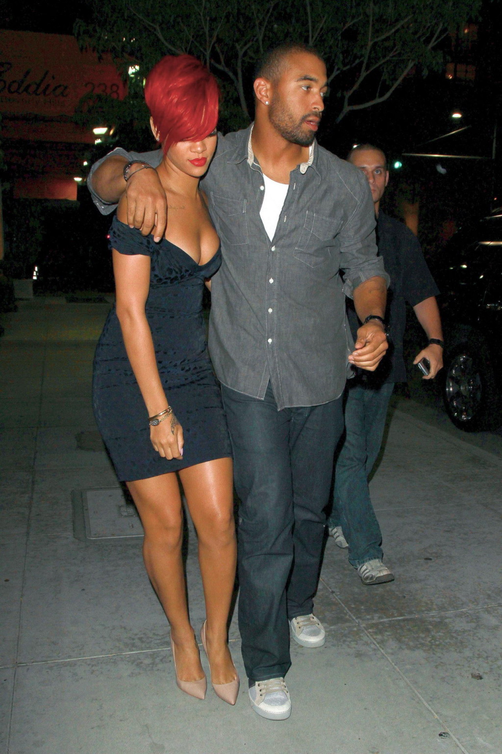 Rihanna shows huge cleavage wearing mini dress out in Hollywood #75343755