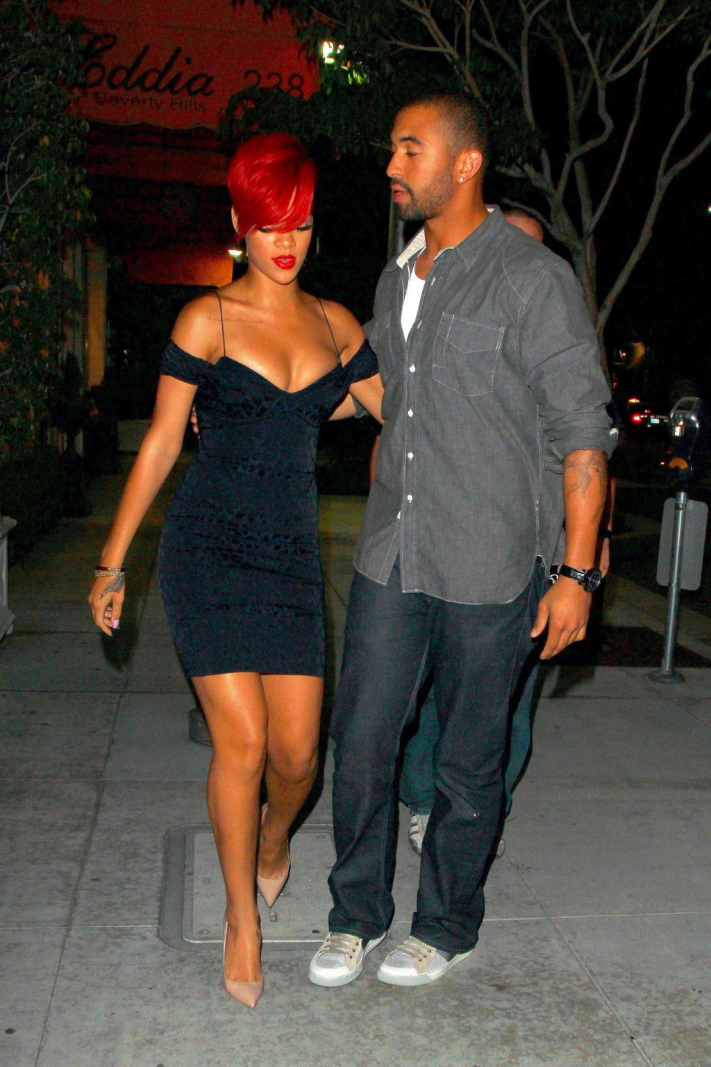 Rihanna shows huge cleavage wearing mini dress out in Hollywood #75343777
